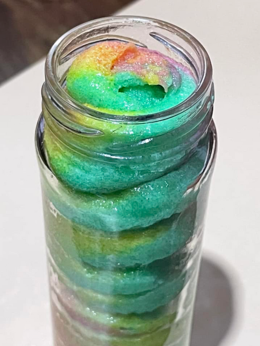 🌈✨ Sugar Rainbow Scrub: Bubblegum Bliss for Silky Skin! ✨🌈